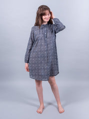 Robe de nuit 3 courte Marge Bleu - Scarlette Ateliers